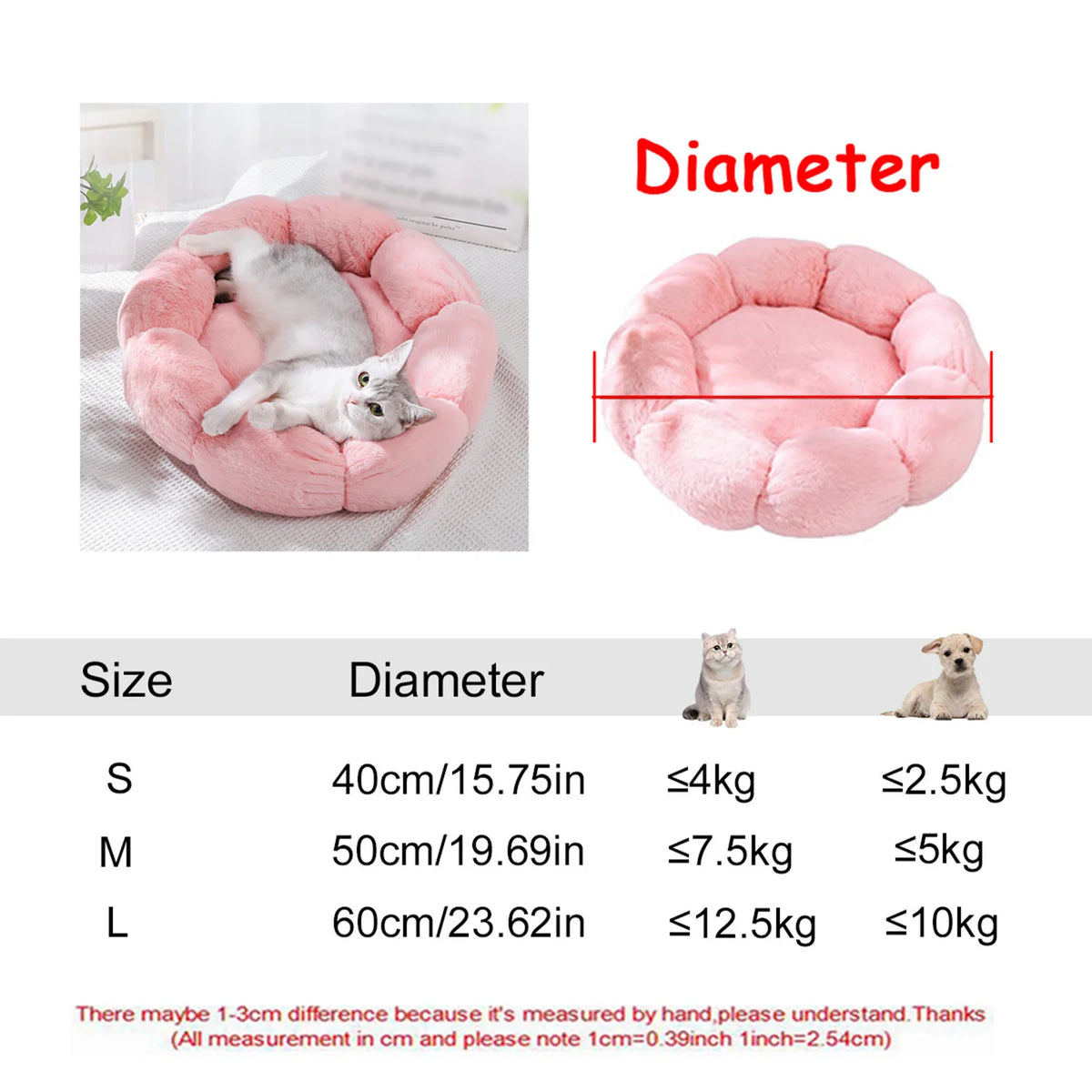 CozyNest Plush Round Pet Bed