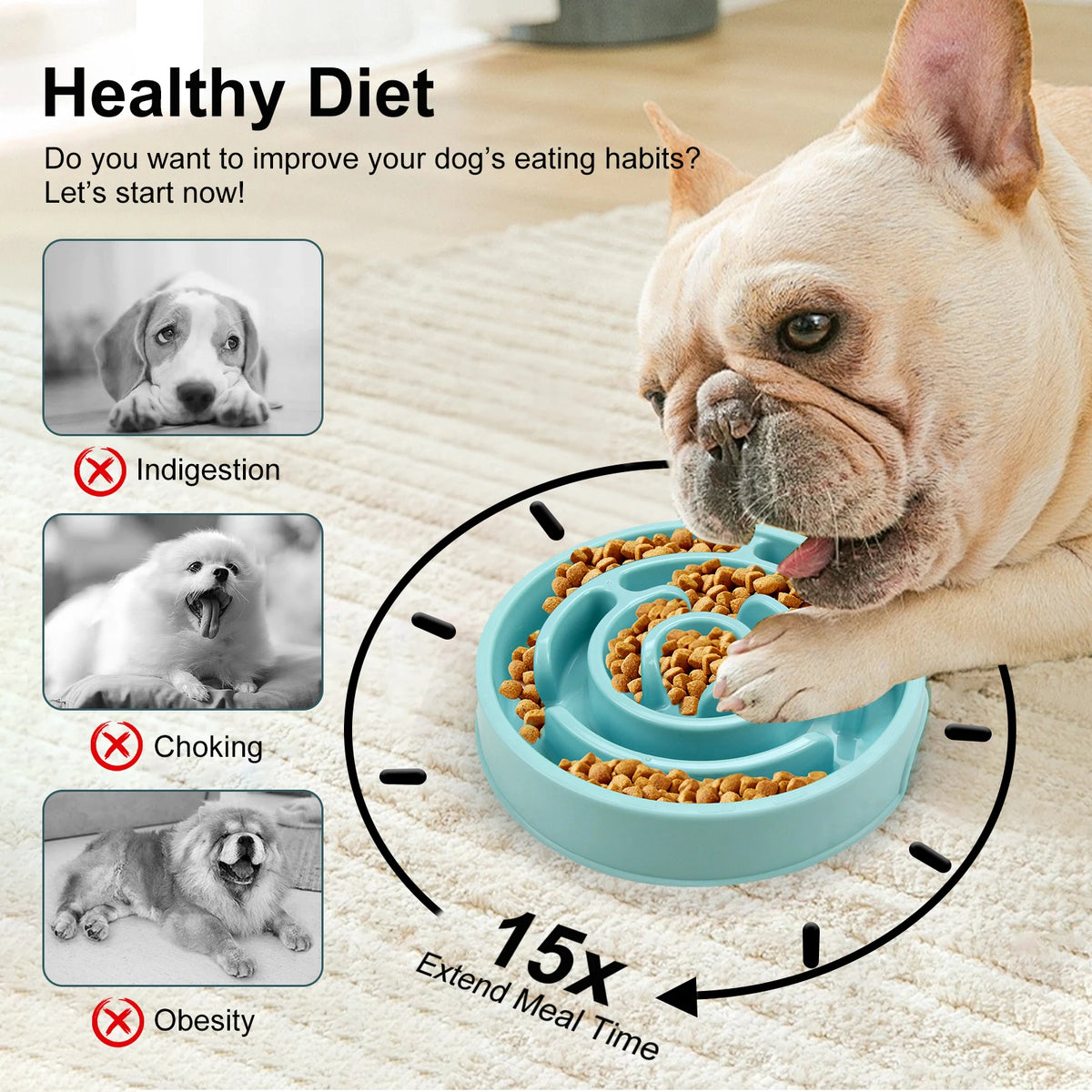 SlowMate Anti-Gulping Dog Bowl